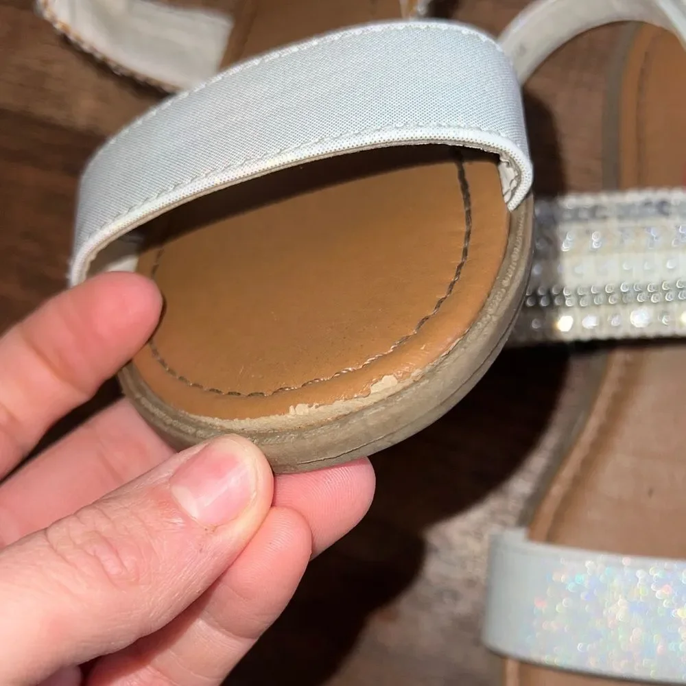 Jellypop Cream and Tan Beaded Sandals